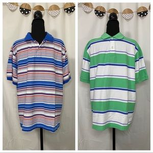 Saddlebred Perfect Polo | Y2K Collegiate Striped Polo Bundle | Set of 2